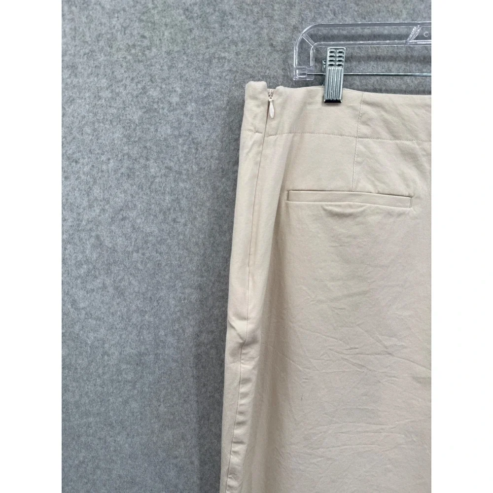 Talbots Heritage Shorts‎ Women 14 Beige Bermuda Stretch Seam Detail Side Zip